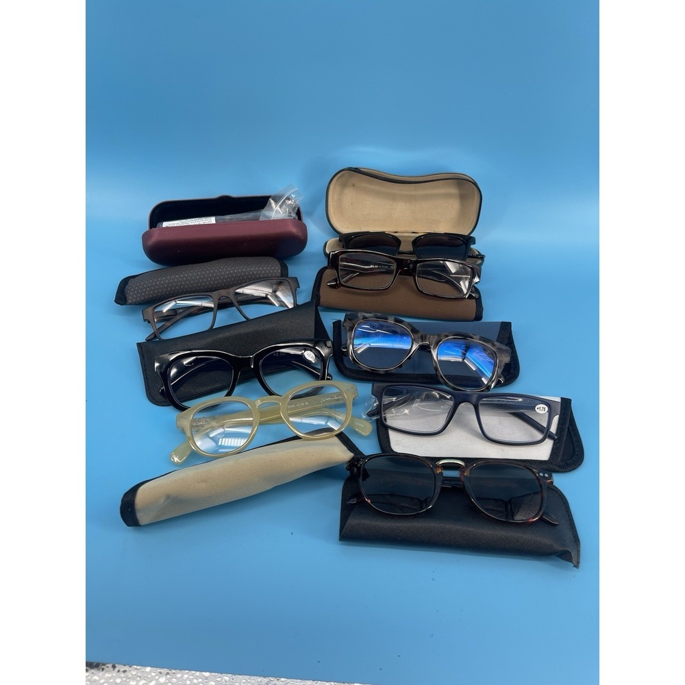 Mixed Eyeglasses & Sunglasses Lot w/ Cases As Is Untested Read Description